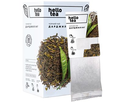 Чай натуральний чорний пакетований Hello Tea "Дарджилінг" 20шт/уп 10057193 фото