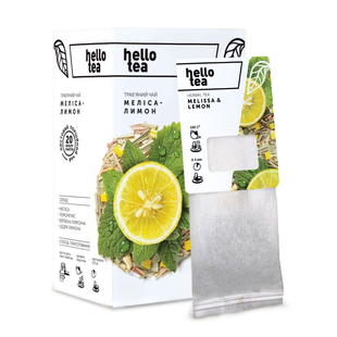 Чай натуральний трав'яний пакетований Hello Tea "Меліса-Лимон", 20 шт/уп. 11947602    фото