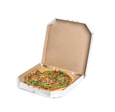 Коробка для пиццы картонная 420х420х40 мм, Белый крафт 50шт/уп 11295049 фото