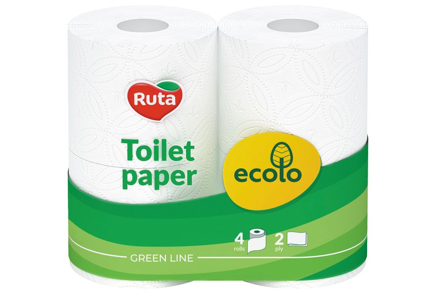 Туалетная бумага ECOLO "Ruta" 2 слоя 4 рул/уп 10056326 фото