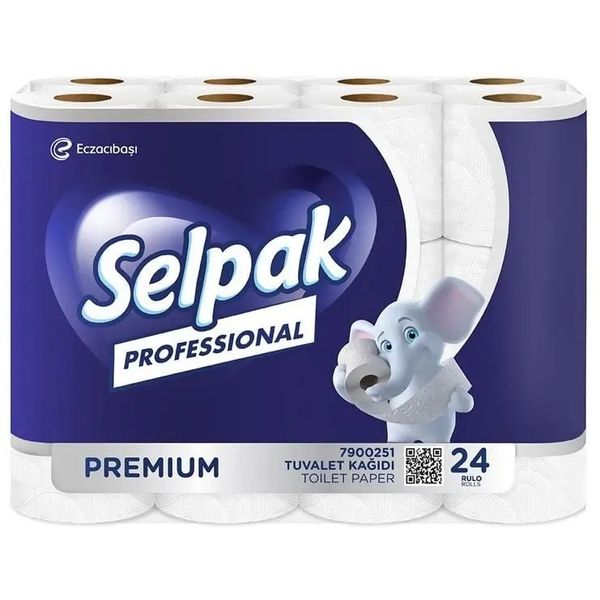 Туалетная бумага целлюлозная Selpak 3-х слой 24шт 10056352 фото