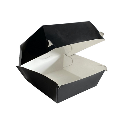 Коробка для бургера бумажная 120х120х85 черно-белая 100 шт 10055400 фото