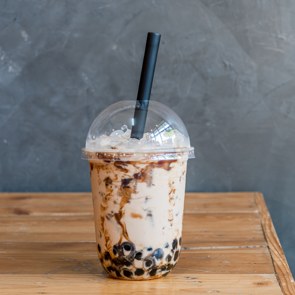 Трубочка коктейльна широка чорна для напою BUBBLE TEA коса 21 см 250шт/уп 11947006    фото