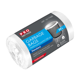 Білі пакети для сміття PRO Service HDPE 35 л, 100 шт 11947264    фото