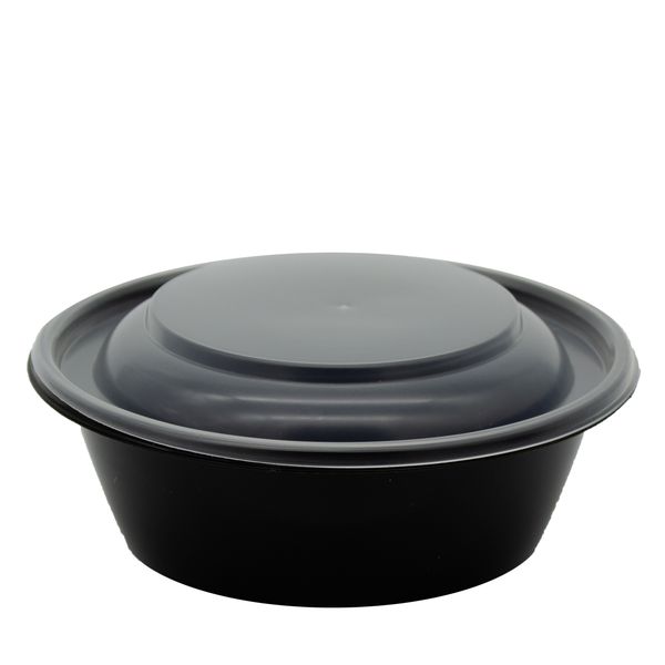 Супник пластиковый круглый для холодных и горячих блюд Черный 375 мл Без крышки 50шт/уп 11348875 фото