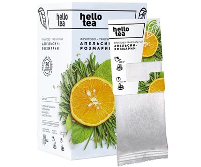 Чай натуральний фруктовий пакетований Hello Tea "Апельсин-розмарин" 20шт/уп 10057191 фото