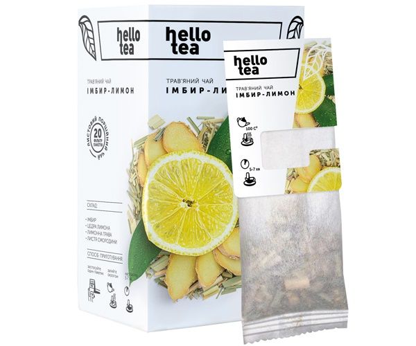 Чай натуральный фруктовый пакетированный Hello Tea "Имбирь-Лимон" 20шт/уп 10057197 фото